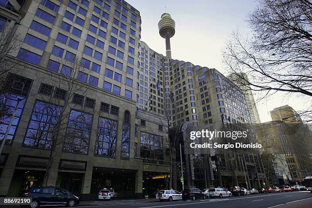 General view of the Sheraton on the Park Hotel where pop icon Michael Jackson married his second wife, Debbie Rowe, in 1996 is seen on June 26, 2009...