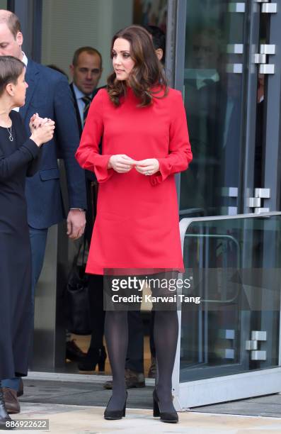 Catherine, Duchess Of Cambridge attends a 'Stepping Out' session at Media City on December 6, 2017 in Manchester, England. The session is a focus...