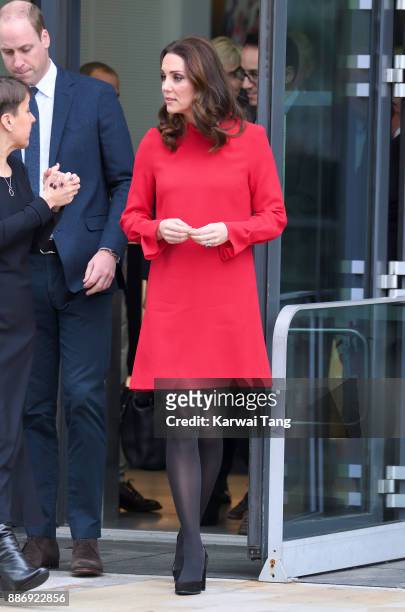 Catherine, Duchess Of Cambridge attends a 'Stepping Out' session at Media City on December 6, 2017 in Manchester, England. The session is a focus...