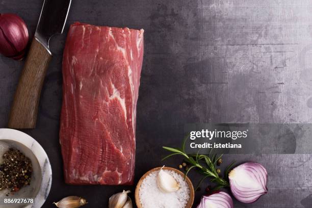 traditional british dishes. raw beef tenderloin - veal stock pictures, royalty-free photos & images