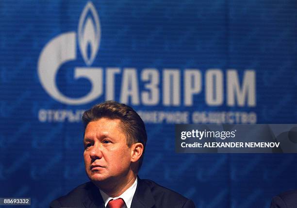 Of Russian gas giant Gazprom Alexei Miller attends the Gazprom annual meeting in Moscow on June 26, 2009. Russian President Dmitry Medvedev said...