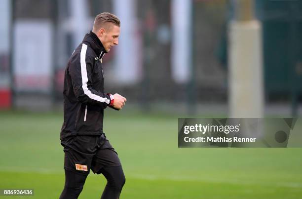 Sebastian Polter of 1.FC Union Berlin during the 1 FC Union Berlin training on December 6, 2017 in Berlin, Germany.