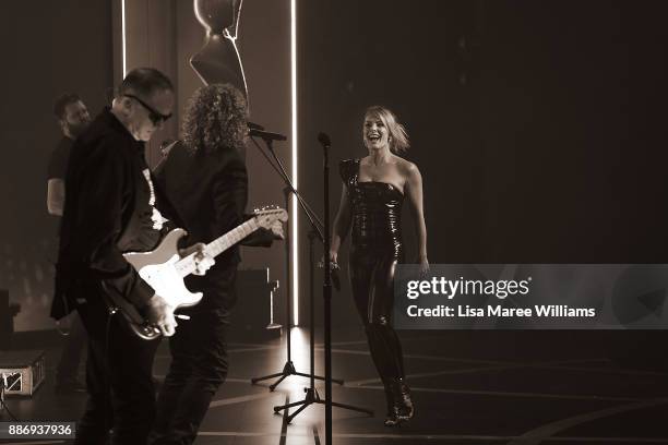 Dave Gleeson and Natalie Bassingthwaighte perform during the 7th AACTA Awards Presented by Foxtel at The Star on December 6, 2017 in Sydney,...