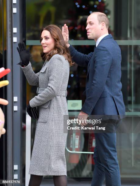 Catherine, Duchess Of Cambridge and Prince William, Duke of Cambridge attend a 'Stepping Out' session at Media City on December 6, 2017 in...