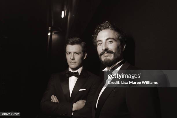 Xavier Samuel and Ryan Corr pose backstage during the 7th AACTA Awards Presented by Foxtel at The Star on December 6, 2017 in Sydney, Australia.