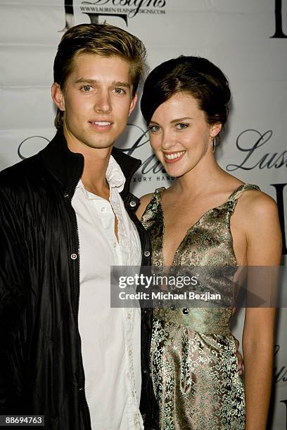 Van Agker and Heather Davis attend the Lauren-Elaine designs runway event>> at Le Doux on June 25, 2009 in Los Angeles, California.