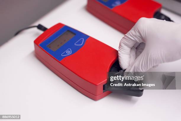 blood testing equipment being used - hemoglobin stock pictures, royalty-free photos & images