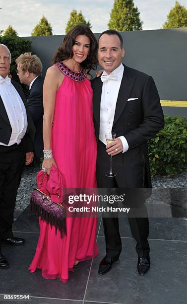 Christina Estrada Juffali and David Furnish wearing Chopard Jewelry attend The 11th Annual White Tie and Tiara Ball to Benefit the Elton John Aids...