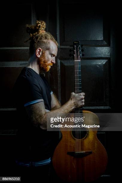 Portrait of English musician Newton Faulkner, photographed before a live performance at the Pavilion Theatre in Bournemouth on April 2, 2017.