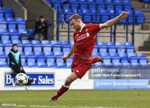 Herbie Kane of Liverpool in action during the UEFA Youth League group E match between Liverpool FC and Spartak Moskva at Prenton Park on December 6,...
