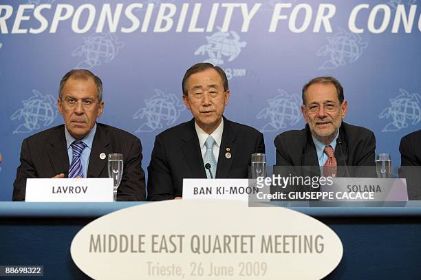 Secretary general Ban Ki-Moon , EU High Representative for CFSP Javier Solana and Russian Federation Minister for Foreign affairs Sergey Lavrov...