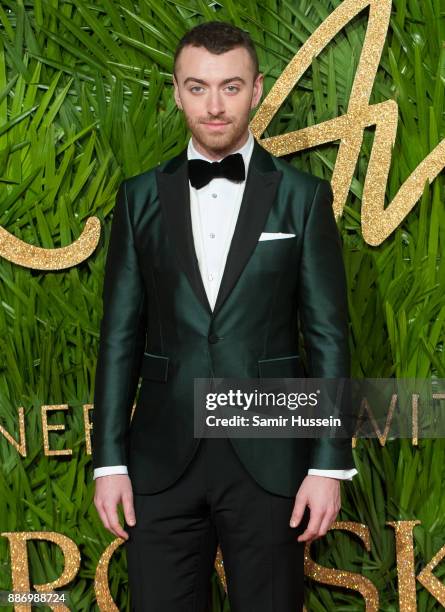 Sam Smith attends The Fashion Awards 2017 in partnership with Swarovski at Royal Albert Hall on December 4, 2017 in London, England.