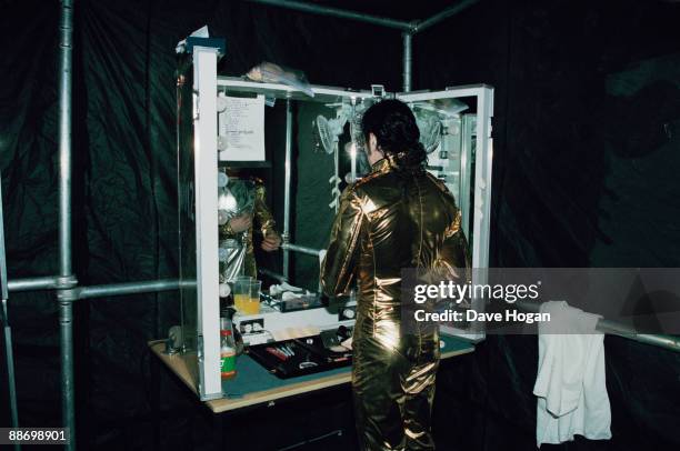 American singer Michael Jackson backstage in Bremen during the HIStory World Tour, 1997.