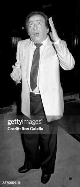 Jackie Mason sighted on September 30, 1987 at Elaine's Restaurant in New York City.