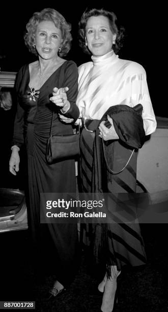 Arlene Francis and Kitty Carlisle Hart attend Slim Keith Birthday Party on September 30, 1987 at Mortimer's Restaurant in New York City.