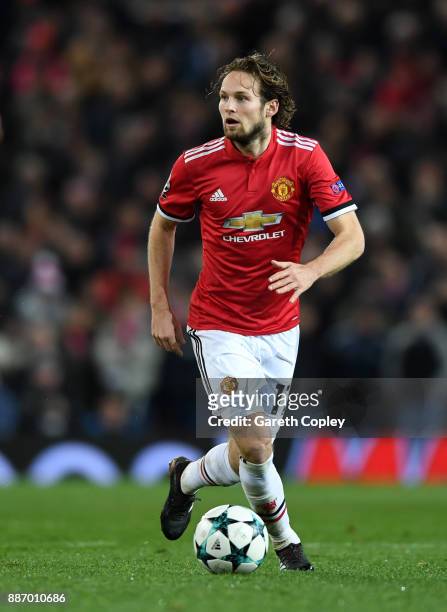 Daley Blind of Manchester United during the UEFA Champions League group A match between Manchester United and CSKA Moskva at Old Trafford on December...