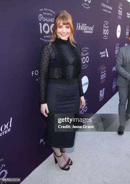 Bryce Dallas Howard attends The Hollywood Reporter's 2017 Women In Entertainment Breakfast at Milk Studios on December 6, 2017 in Los Angeles,...