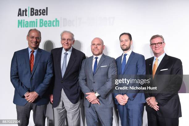 Mayor of Miami Beach Dan Gelber, Art Basel Miami Beach Host Committee Chairman Norman Braman, Global Director of Art Basel Marc Spiegler, Noah...