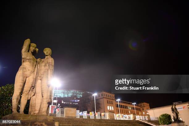 General view outside the stadium prior to the UEFA Champions League group G match between RB Leipzig and Besiktas at Red Bull Arena on December 6,...