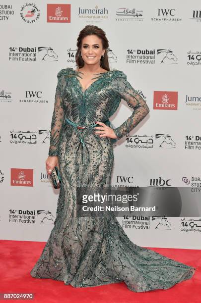 Hend Sabry attends the Opening Night Gala of the 14th annual Dubai International Film Festival held at the Madinat Jumeriah Complex on December 6,...