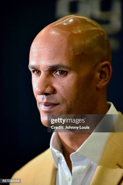 Jason Taylor attends The Miami Dolphins 'Hall of Fame Celebration' hosting Jason Taylor at Hard Rock Stadium on December 02, 2017 in Miami Gardens,...