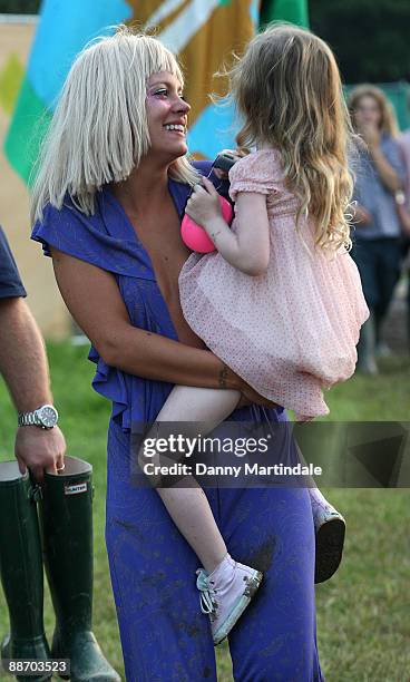 Lily Allen attends Glastonbury Festival at Worthy Farm on June 26, 2009 in Glastonbury, England.