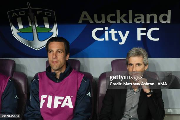 Auckland City FC Head Coach / Manager Ramon Tribulietx looks on prior to the FIFA Club World Cup UAE 2017 play off match between Al Jazira and...