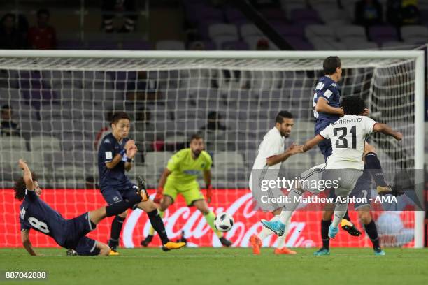 Romarinho of Al Jazira scores a goal to make the score 1-0 during the FIFA Club World Cup UAE 2017 play off match between Al Jazira and Auckland City...