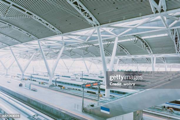 guangzhou south railway station in china - guangzhou south station stock pictures, royalty-free photos & images