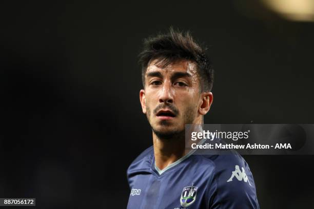 Emiliano Tade of Auckland City looks on during the FIFA Club World Cup UAE 2017 play off match between Al Jazira and Auckland City FC at Hazza bin...