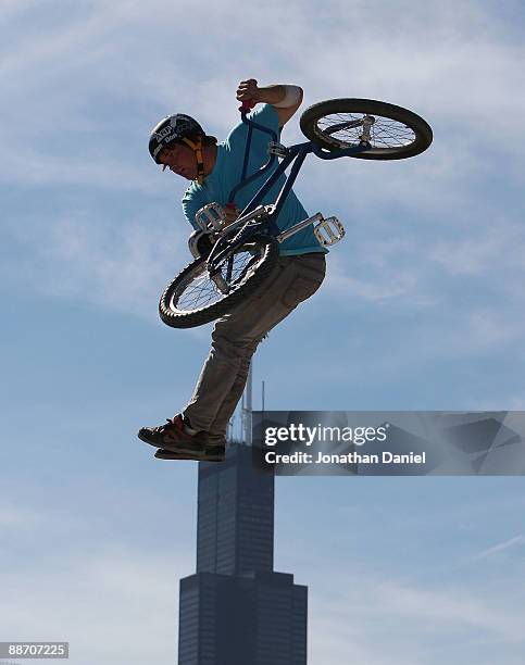 Ricky Moseley, of Memphis, Tennessee, performs during the BMX Dirt Preliminaries during the Nike 6.0 BMX Open on June 26, 2009 at Grant Park in...