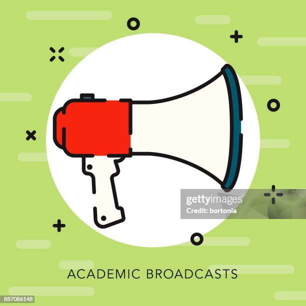 megaphone open outline education icon - pep rally stock illustrations