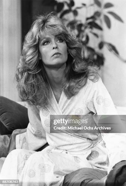 Farrah Fawcett guest stars on the 'Brady Bunch hour' that aired on January 23, 1977 in Los Angeles, California.