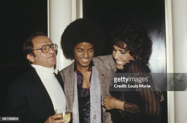 October 24, 1978 Friends at the after party of The Wiz premiere, Windows on the World. Michael Jackson and Lena Horne.