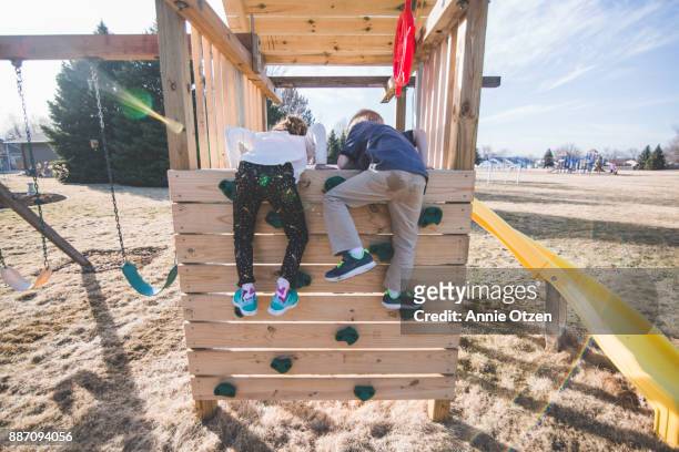kids climbing jungle gym - ass six stock pictures, royalty-free photos & images