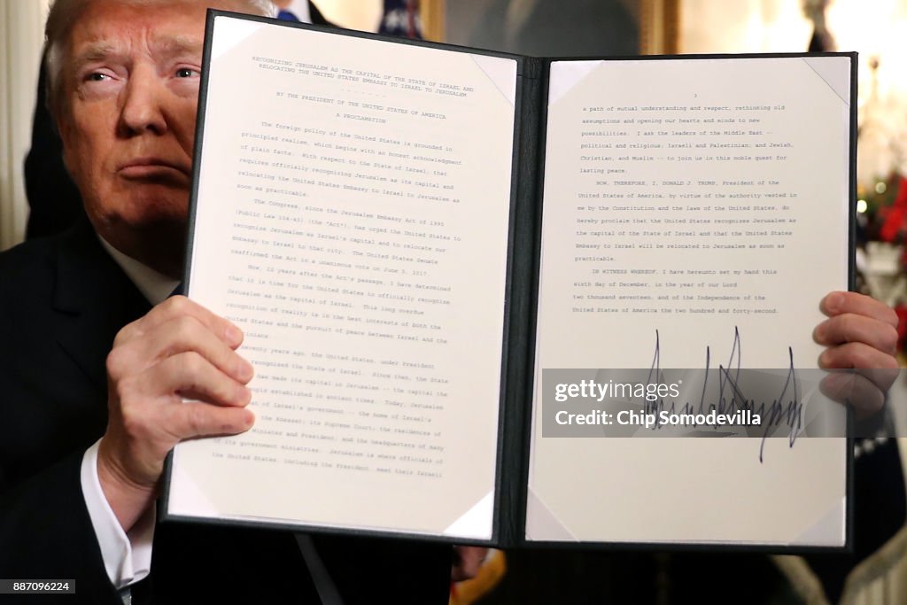 President Trump Announces U.S. Will Recognize Jerusalem As Capital Of Israel