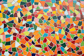 Detail of a multicolored glass mosaic