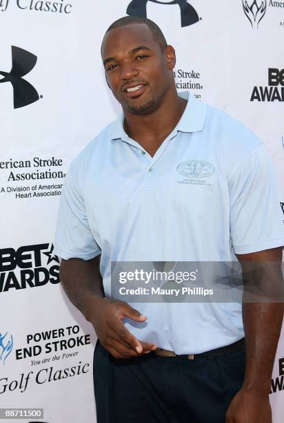 Athlete Dwight Freeney attends the 3rd Annual Power To End Stroke Celebrity Golf Tournament at the Angeles National Golf Club on June 26, 2009 in...