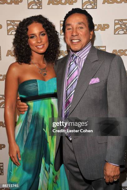 Singers Alicia Keys and Smokey Robinson pose in the press room during the 22nd annual ASCAP Rhythm and Soul Awards held at The Beverly Hilton Hotel...