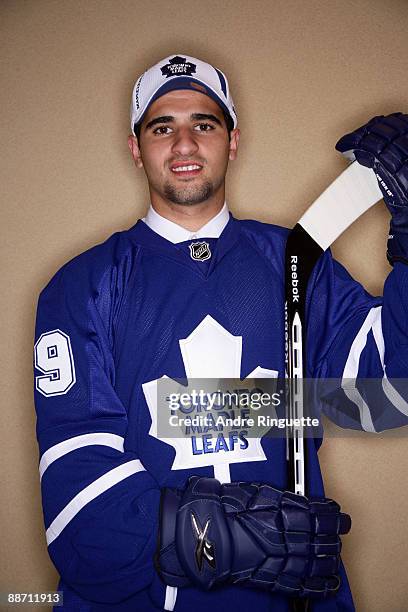 Nazem Kadri poses for a portrait after being selected seventh overall by the Toronto Maple Leafs during the first round of the 2009 NHL Entry Draft...