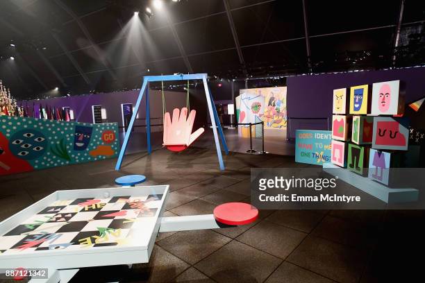 Google Pixel 2 and Nina Chanel Abney's Fair Grounds on display at Refinery29's '29Rooms Los Angeles: Turn It Into Art' on December 6, 2017 in Los...
