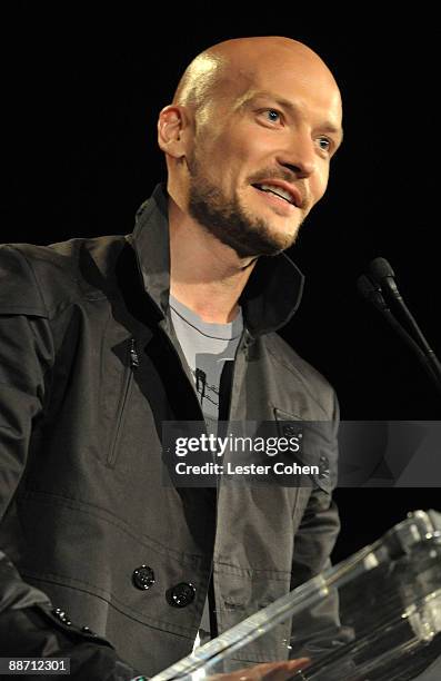 Songwriter Mikkel Eriksen speaks onstage during the 22nd annual ASCAP Rhythm and Soul Awards held at The Beverly Hilton Hotel on June 26, 2009 in...