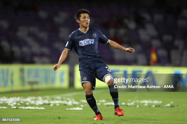 Takuya Iwata of Auckland City in action during the FIFA Club World Cup UAE 2017 play off match between Al Jazira and Auckland City FC at Hazza bin...