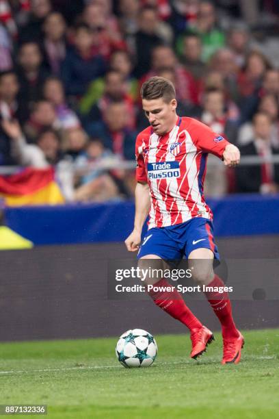 Antoine Griezmann of Atletico de Madrid runs with the ball during the UEFA Champions League 2017-18 match between Atletico de Madrid and AS Roma at...