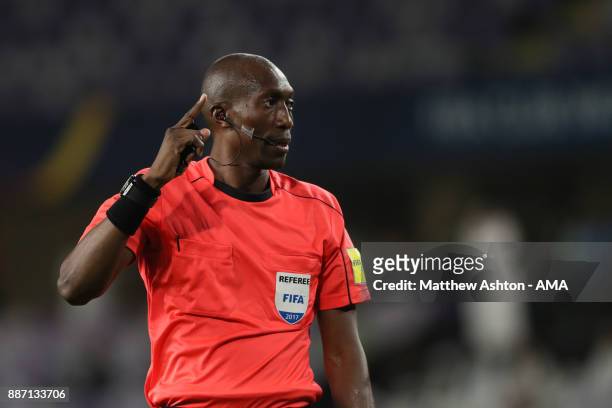 Referee Malang Diedhiou of Senegal in action during the FIFA Club World Cup UAE 2017 play off match between Al Jazira and Auckland City FC at Hazza...