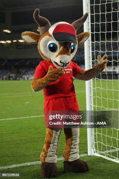 Dhabi the FIFA Club World Cup UAE 2017 mascot looks on during the FIFA Club World Cup UAE 2017 play off match between Al Jazira and Auckland City FC...