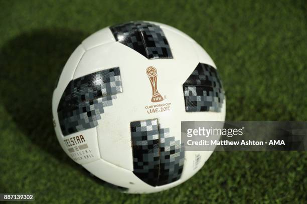 Detail View of the adidas Telstar 18 official match ball during the FIFA Club World Cup UAE 2017 play off match between Al Jazira and Auckland City...