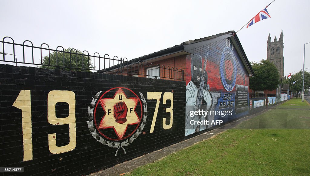A loyalist mural is pictured in East Bel