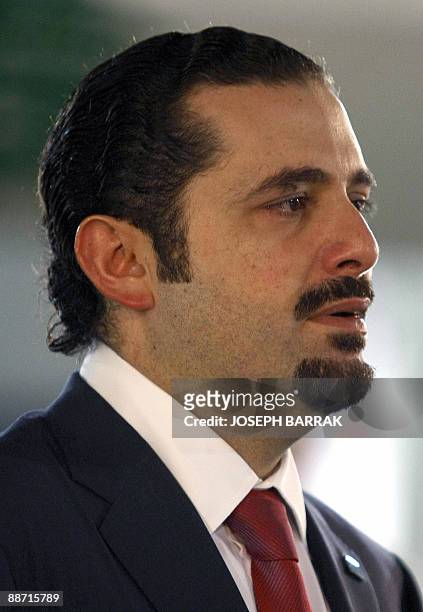 Lebanese prime minister-designate Saad Hariri visits the tomb of his father, slain former premier Rafiq Hariri, in Beirut on June 27, 2009. Hariri,...