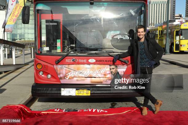 Singer and actor James Maslow unveils his Ride Of Fame IT Bus at Pier 78 on December 6, 2017 in New York City.